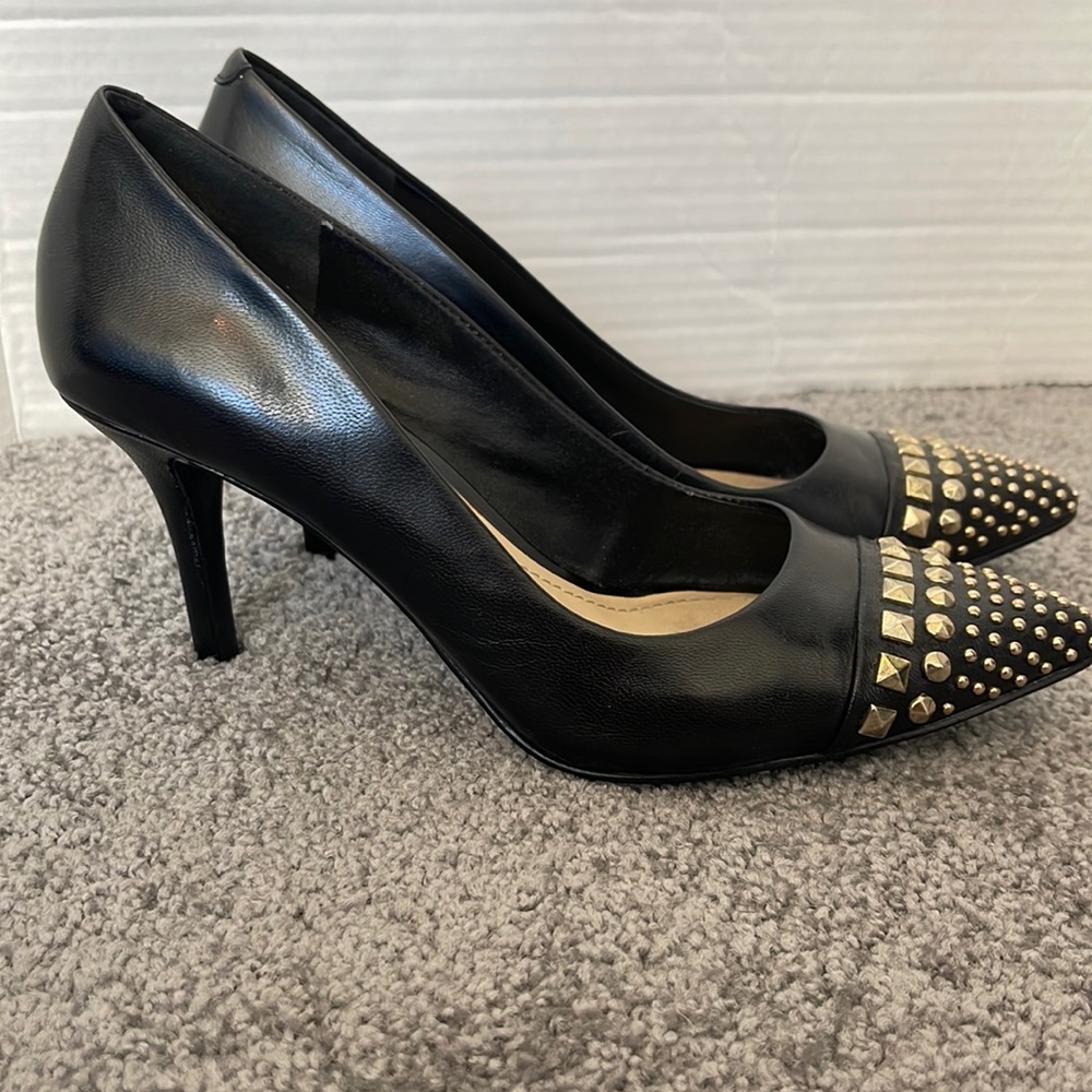 BcBg Black Pumps with gold studs on toe
